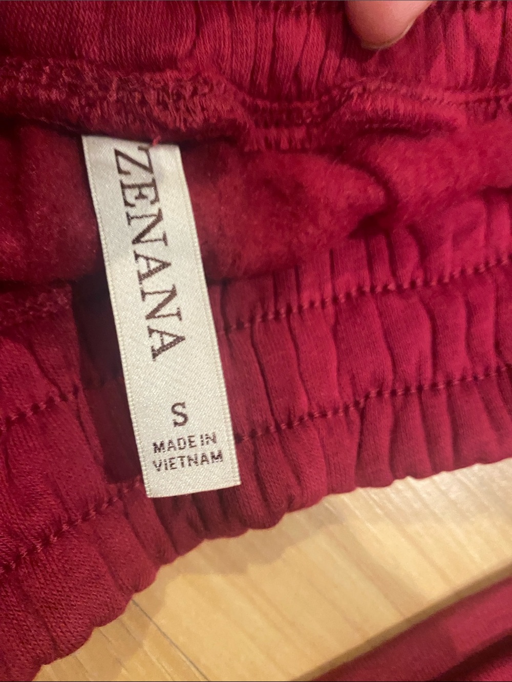 Zenana Burgundy Wide-Leg Pull-On Pants and Crewneck Sweatshirt NWOT. Sz SM - Picture 3 of 3